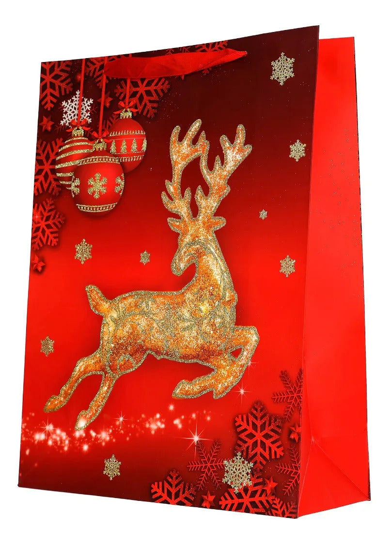 Bolsas de Regalo Navideñas Lluvia Diseños Elegantes 12 Pzas