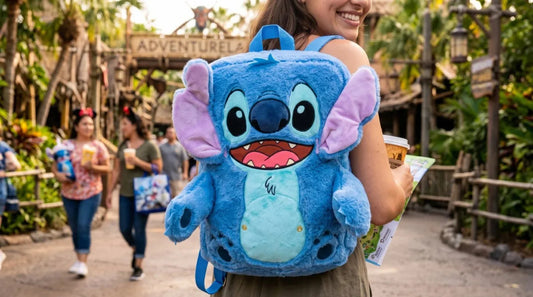 Mochila Afelpada Stitch Yadatex Con Bolsito Desmontable