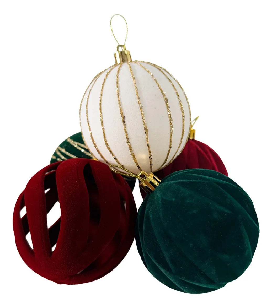 Esferas Navideñas Lluvia 20 Piezas 8 cm Tradicionales