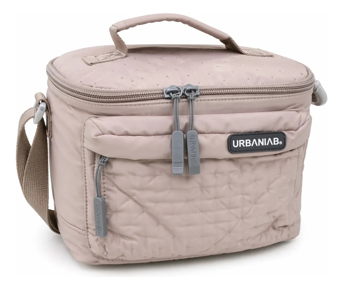 Lonchera Urbania Beige Rosado Diseño Acolchado Elegante