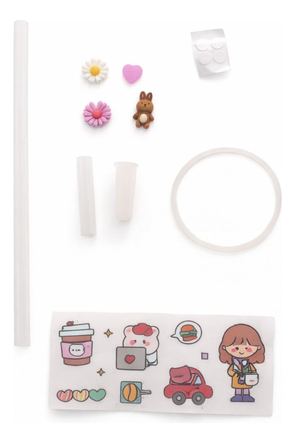 Vaso 2000ml Degradado Bpa Free Con Boquilla Y Stickers 3d