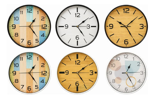 Reloj De Pared 24x4x24 Cm Minimalista 6 Diseños Diferentes