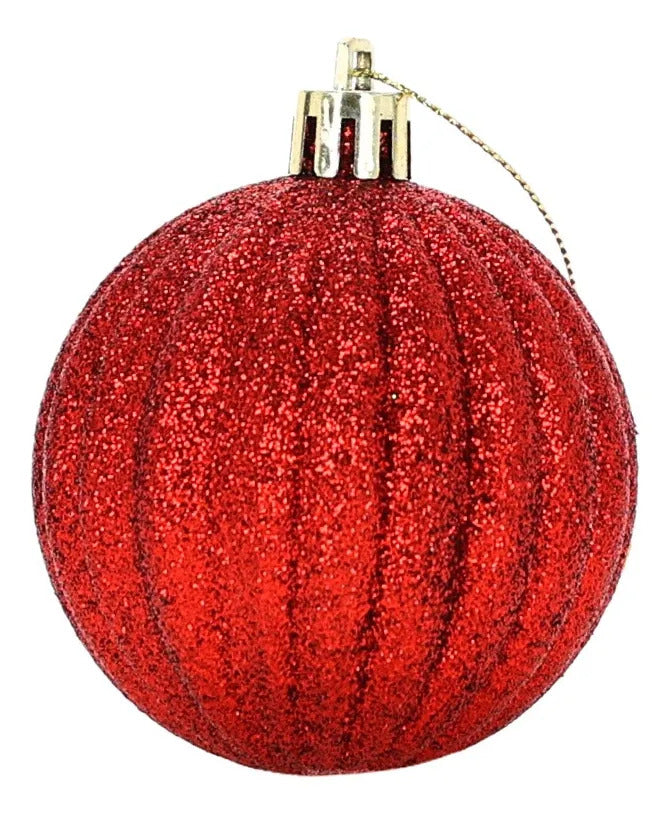 Set Esferas Árbol Rojo Rubí Metálico 6 cm