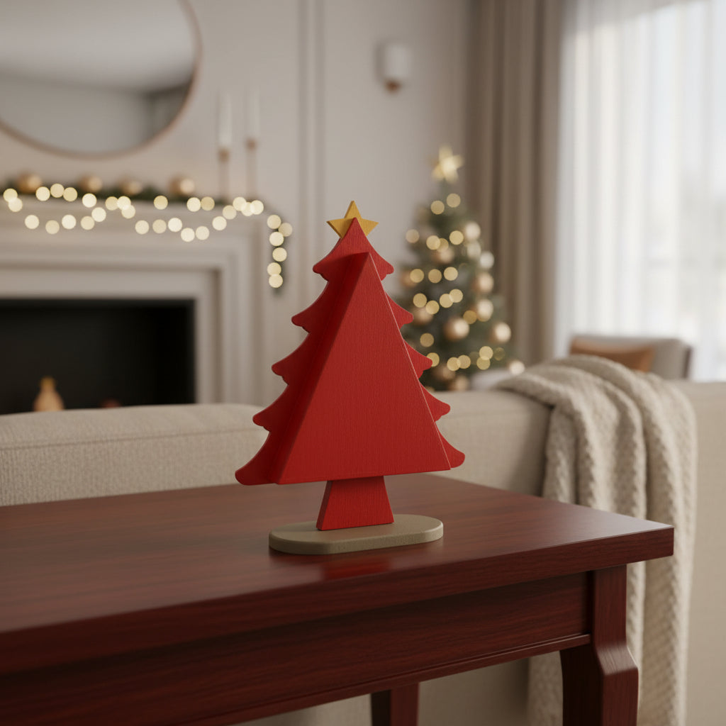 Árbol Navideño De Madera 3 Piezas Marca Lluvia