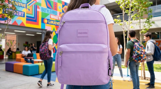 Mochila Chenson Nylon Reforzada Lila 3 Compartimientos