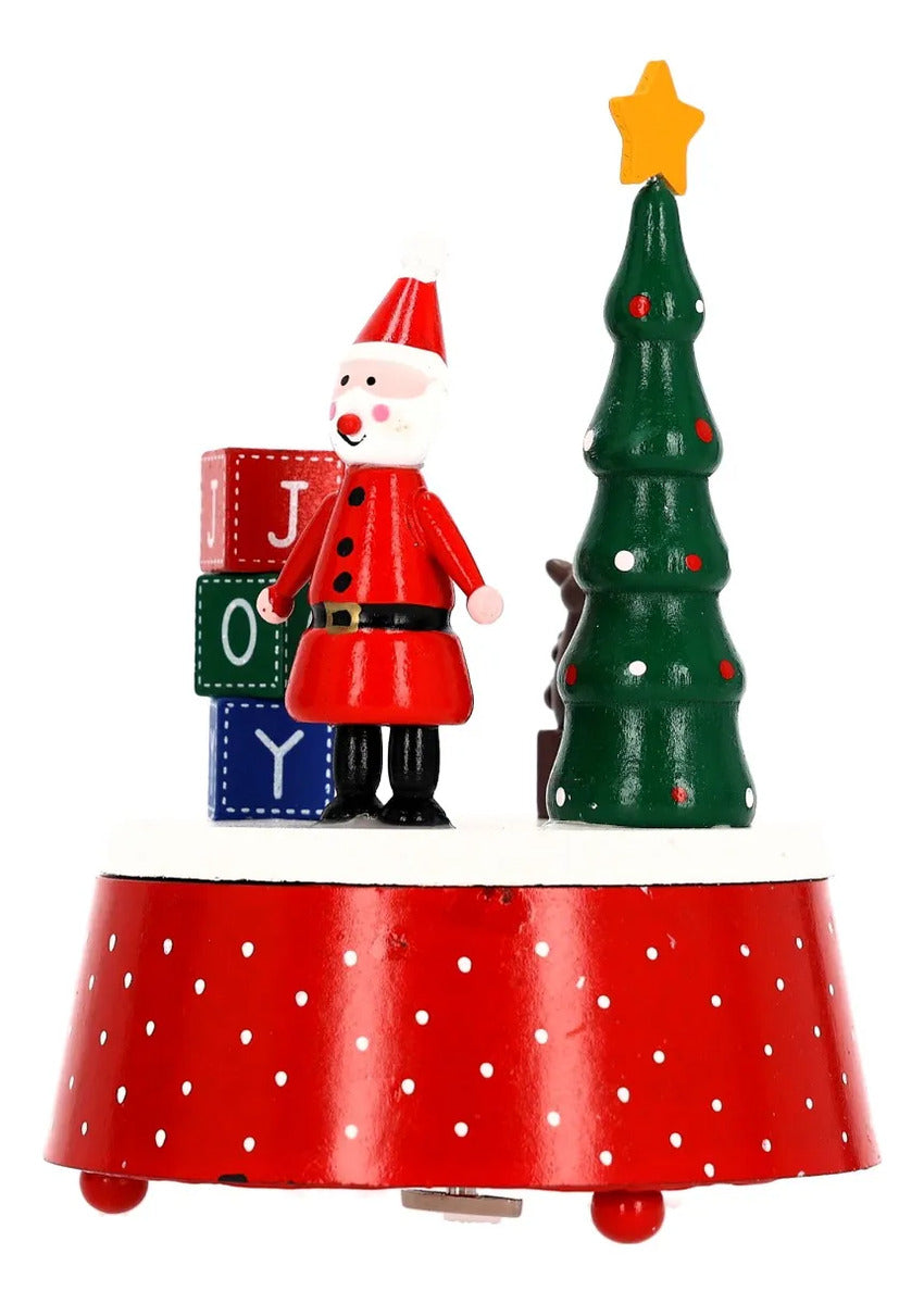 Adorno Musical Navideña Santa Ratoncito Y Regalos De Madera