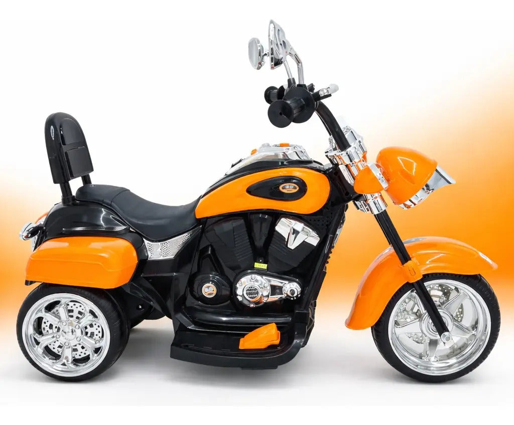 Motocicleta Eléctrica Infantil Color Naranja 3 Ruedas