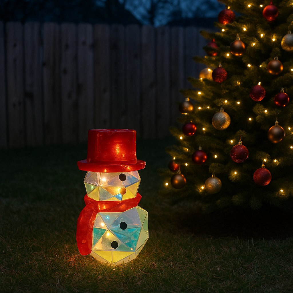 Figura Navideña Muñeco De Nieve De Tpu Con Qr Tornasol 40cm