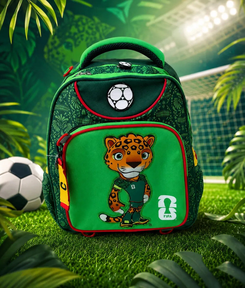 Mochila Escolar Fifa Mascota Futbol Para Primaria Color Verde