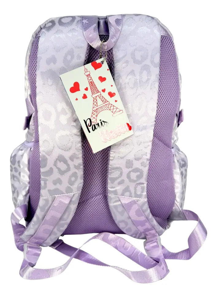 Mochila Juvenil Marca Lluvia Lila Satinado