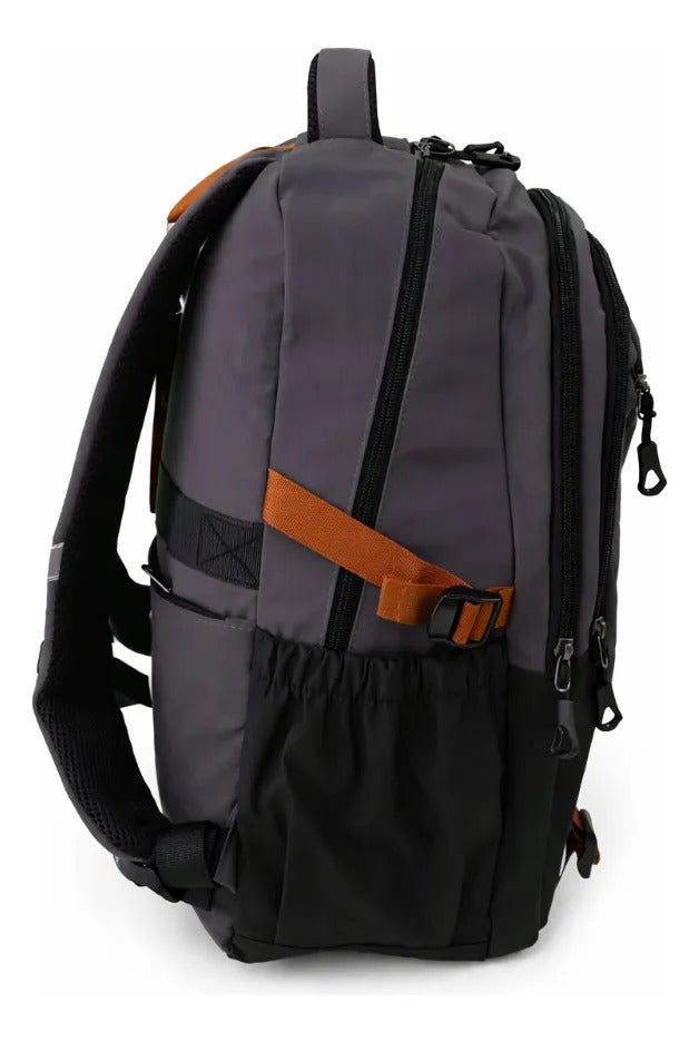 Mochila juvenil Lluvia Gris Multifuncional Con Compartimentos