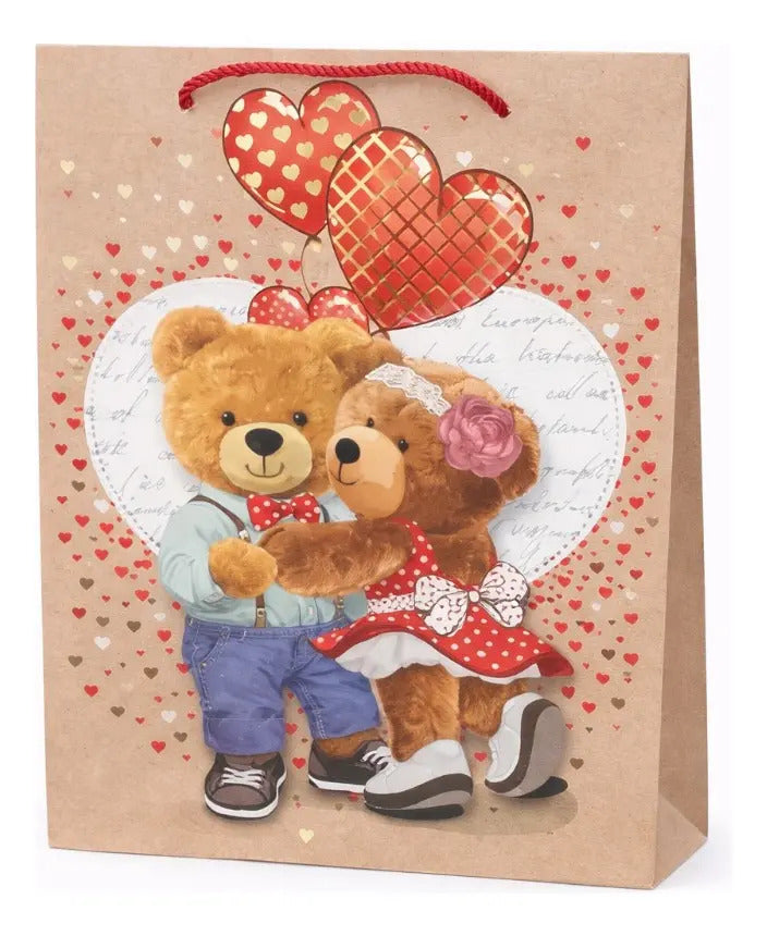 Bolsas De Regalo Una Docena Ositos Con Corazones Dorados