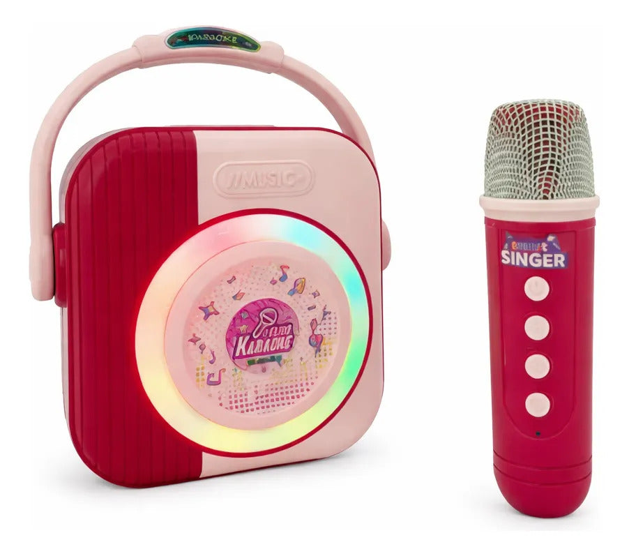 Micrófono Karaoke Smart Singer Con Bocina Recargable Candy