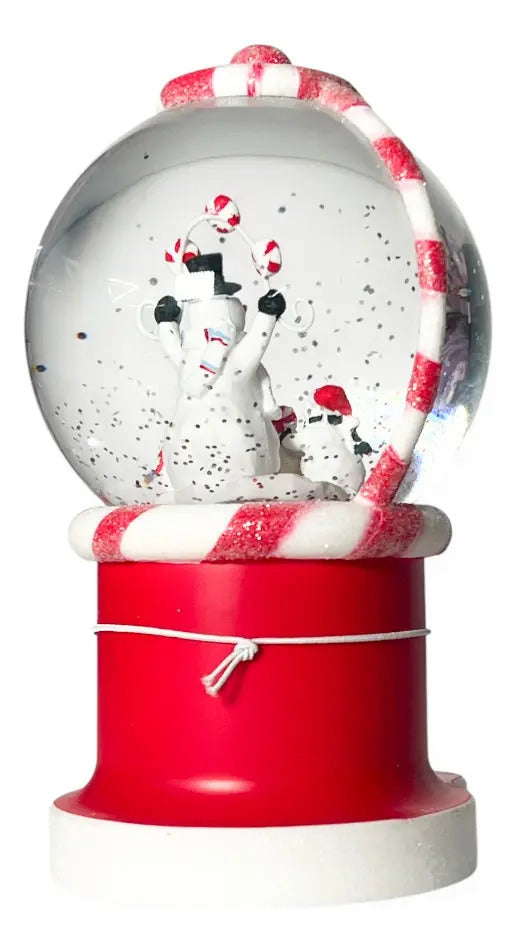 Lámpara Navideña Globo Con Muñecos De Nieve 21x13x8 Cm