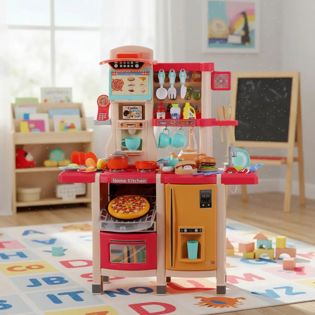 Cocina Marca Candy Toys Coral Con 5 Funciones 65 Piezas