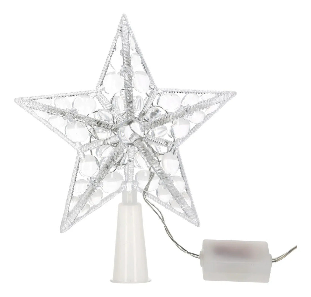 Estrella Navideña JL Transparente 10 Luces Led Blanco Frío