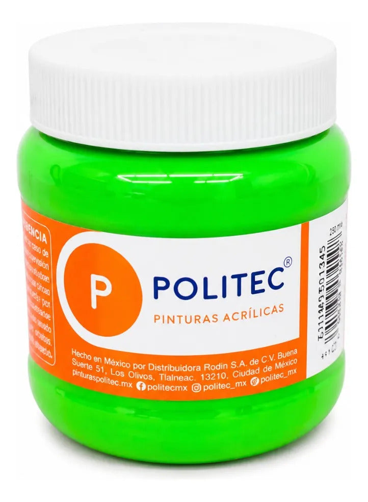 Pintura Acrílica Politec 250 Ml Verde Lima Multi Superficie
