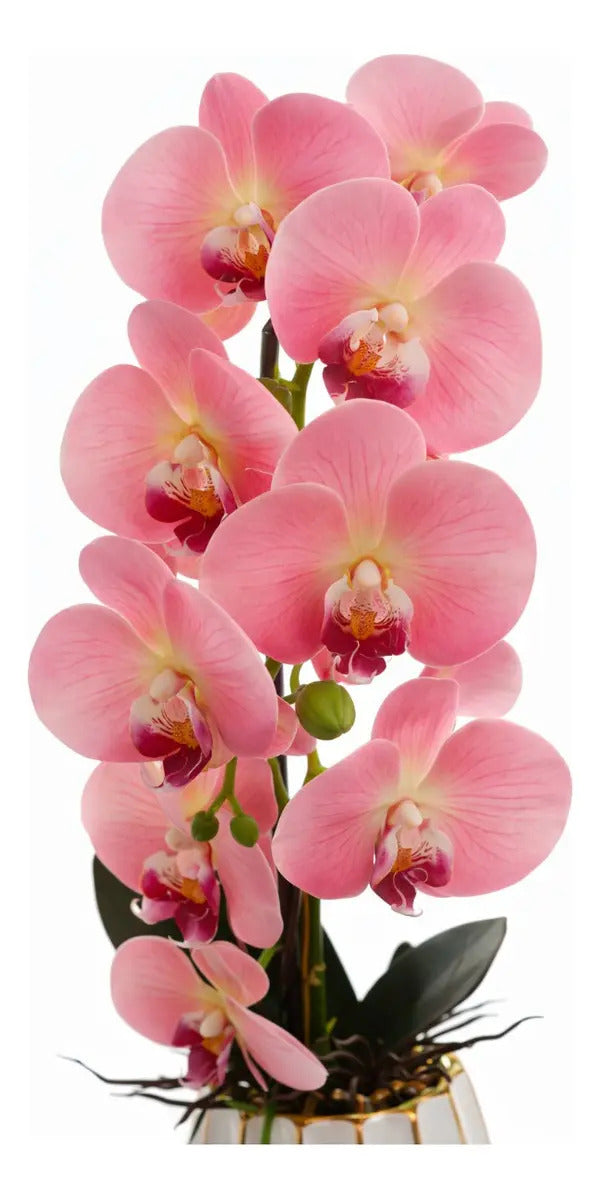 Orquídea Phalaenopsis Artificial En Maceta Blanca 62 Cm