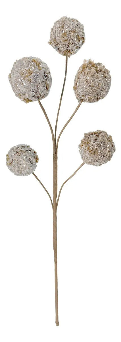 Rama Decorativa Lluvia Caqui con Bayas Afelpadas 50cm