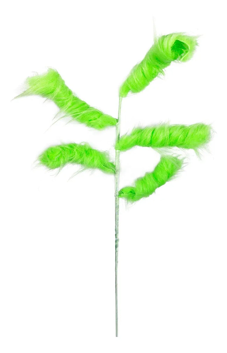 Rama Navideña Lluvia Verde Manzana con Curlis 68cm