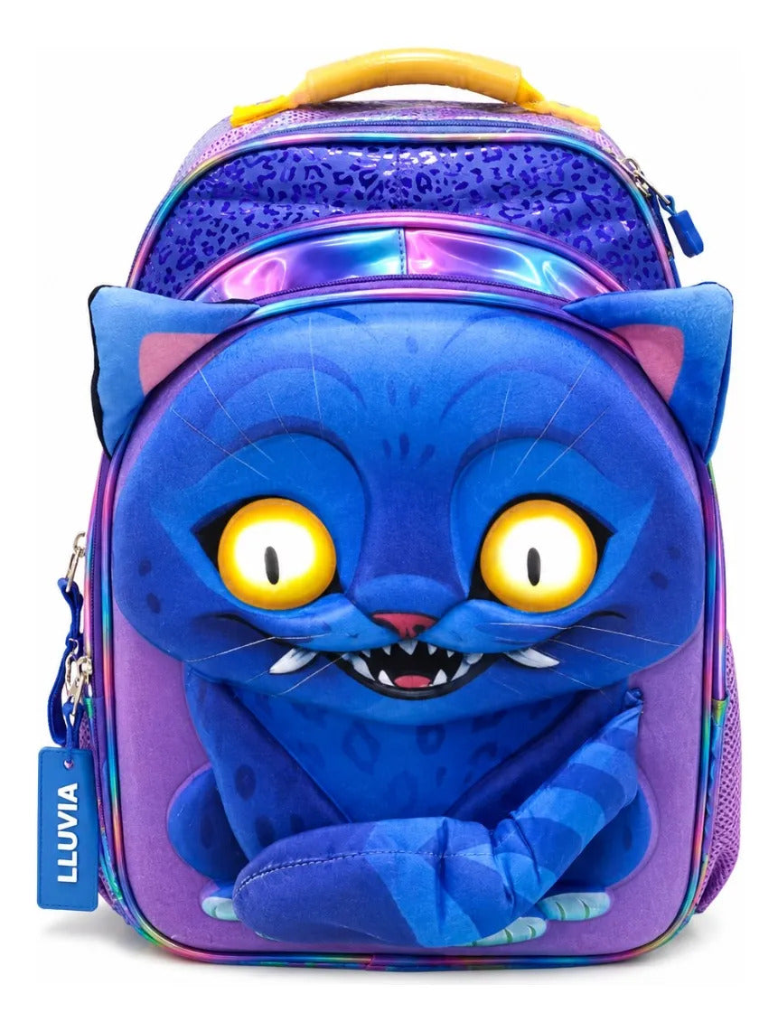 Set Mochila Tres Piezas Gato 3d Guerreras K-pop Con Luz Led