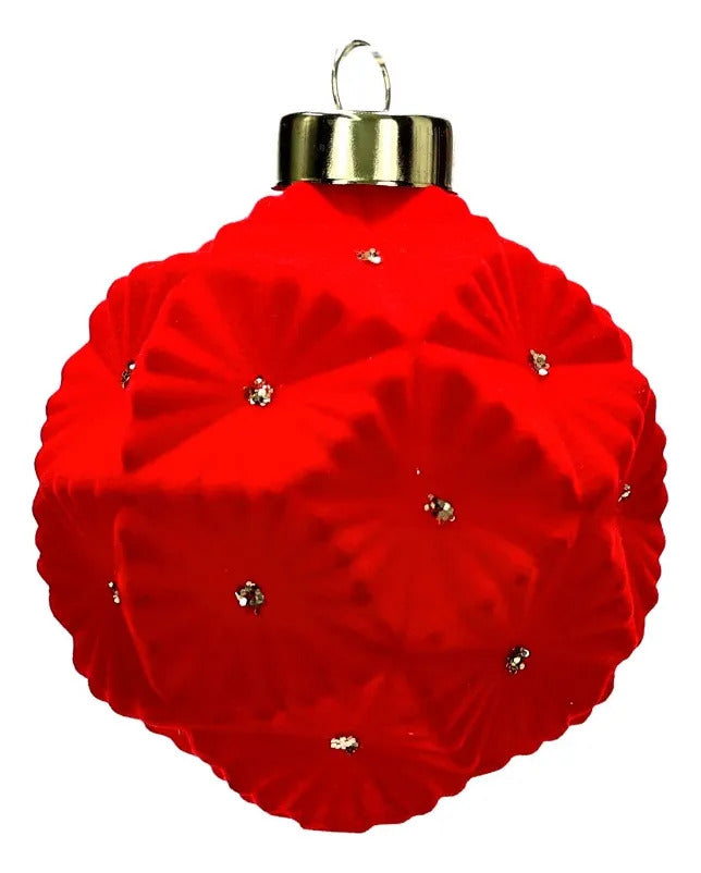 Esferas Navideñas lluvia Rojo Glitter Champagne 12 Piezas