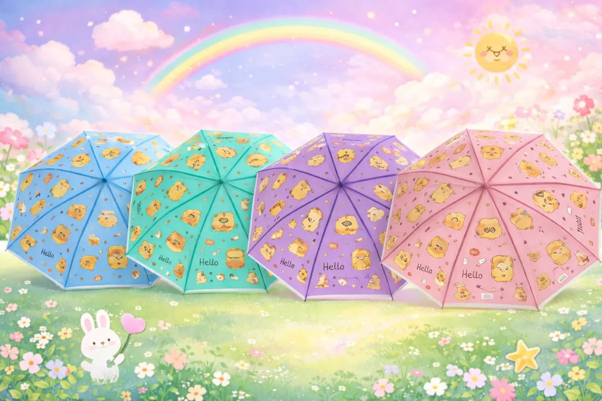 Paraguas Infantil Diseño Capibara 4 Colores 67 Cm 8 Varillas