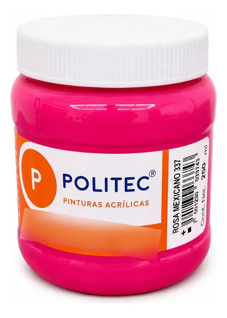 Pintura Acrílica Politec Rosa Mexicano 250 Ml Para Arte
