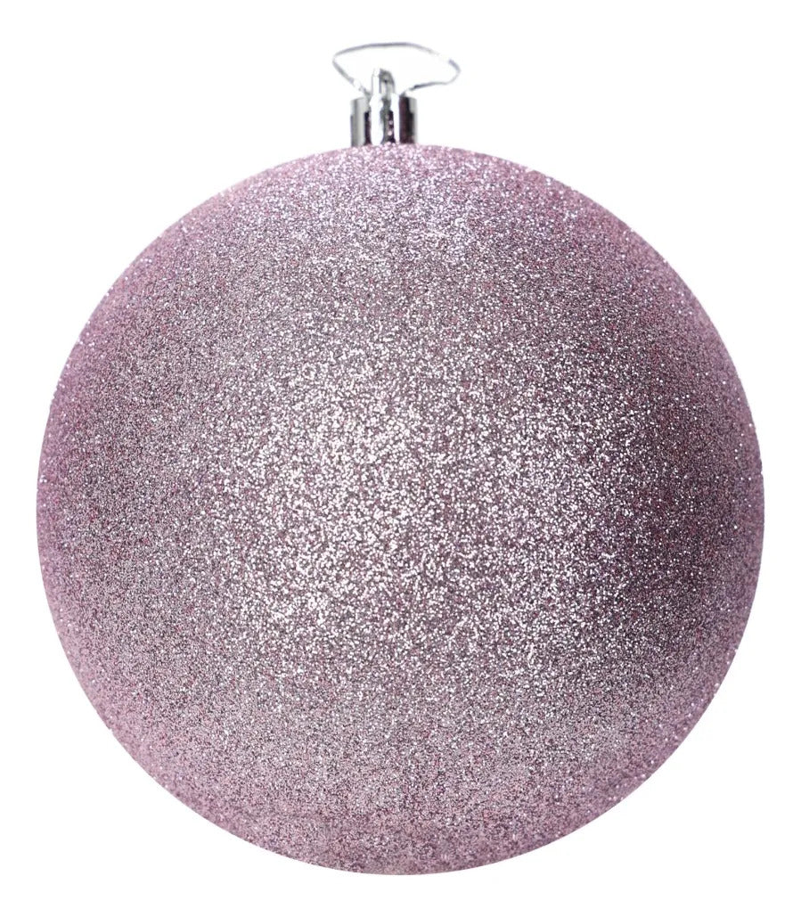 Set Esferas Navideñas Lluvia Morado Lila 4 Diseños 12 Cm