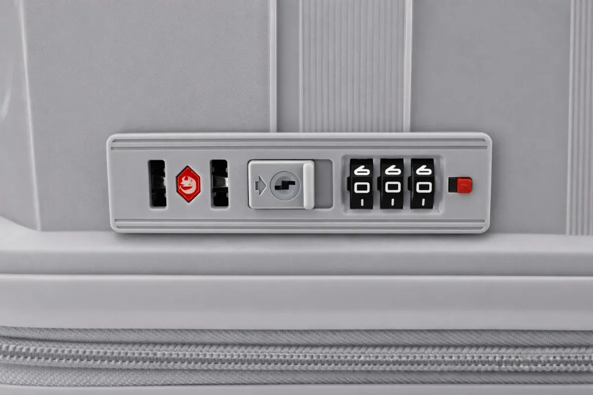 Juego De 3 Maletas Piezas Gris Diseño Horizontal Elegante