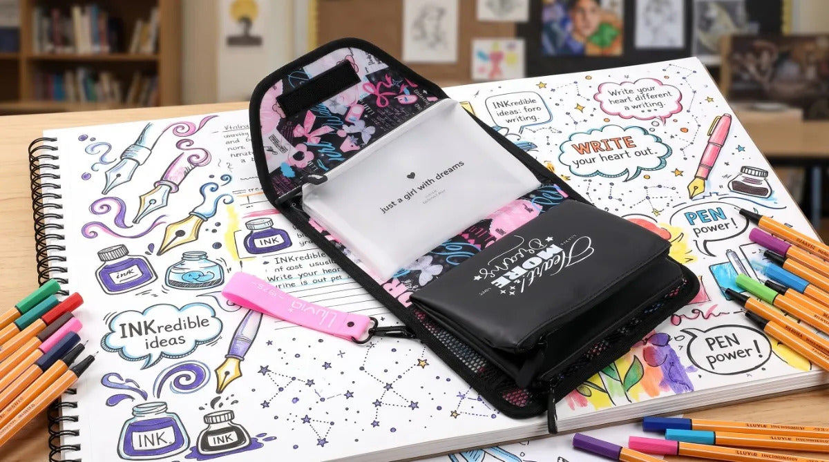 Organizador Juvenil Lluvia Tipo Folder Con 4 Compartimientos