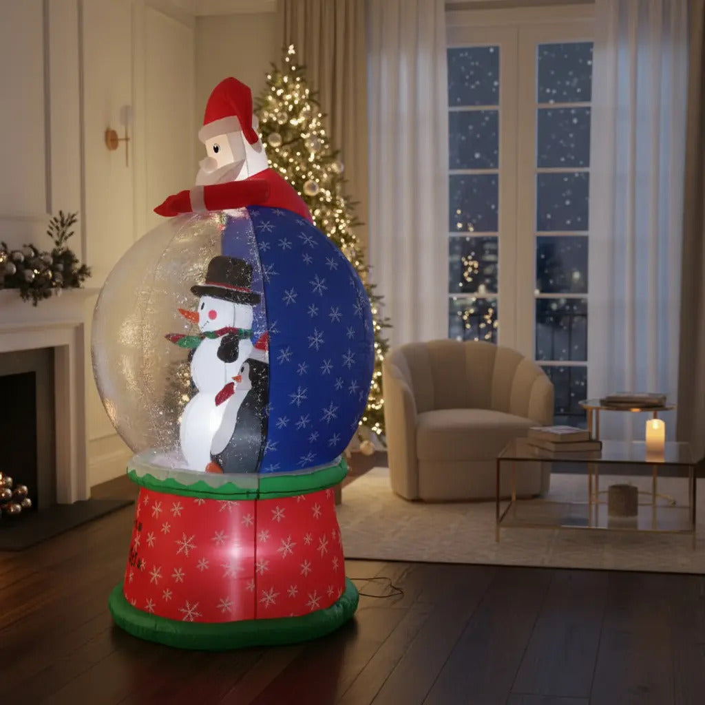 Inflable Navideño Esfera Con Muñeco De Nieve Marca Lluvia