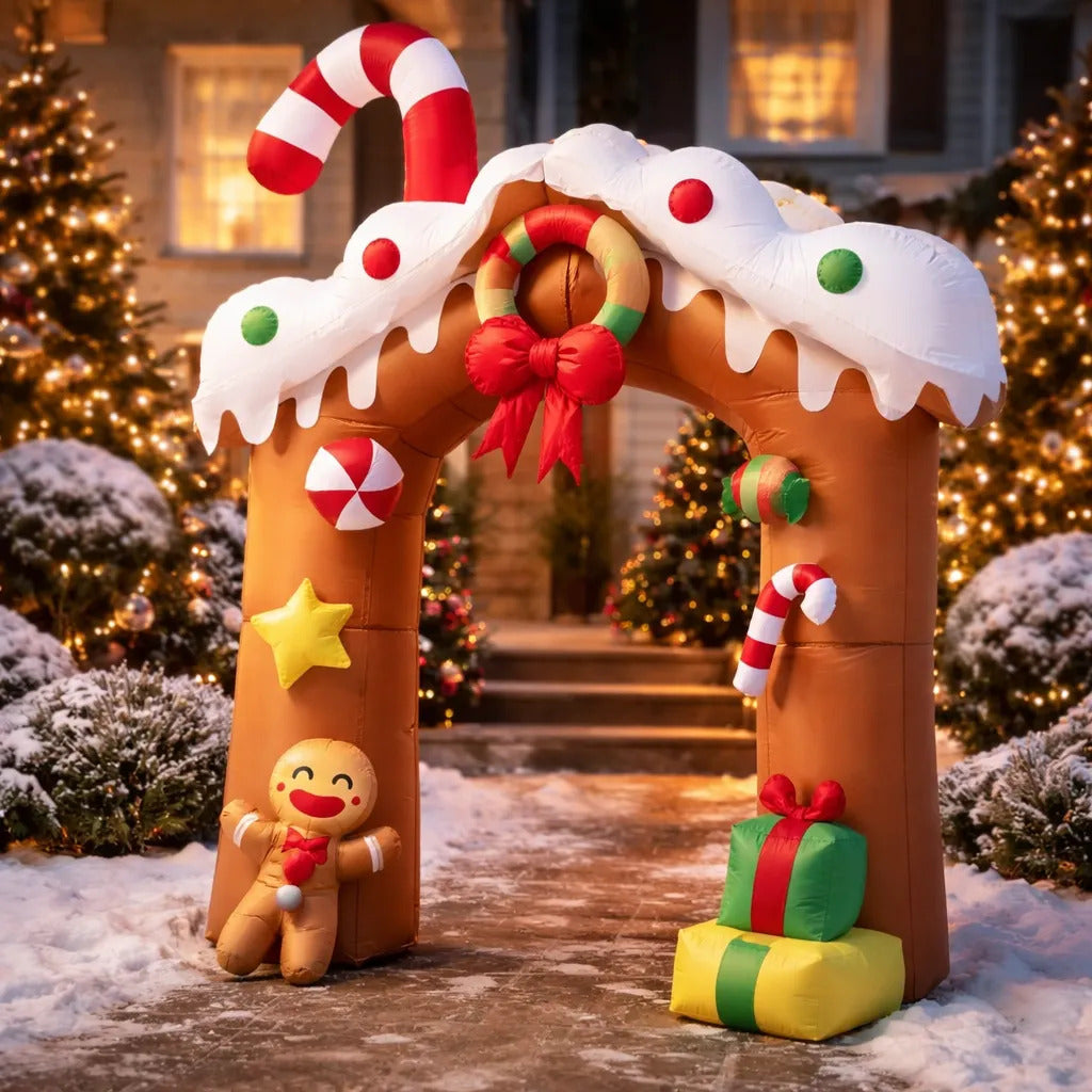 Arco Navideño Inflable Con Música Y Sensor 360x70x200 Cm