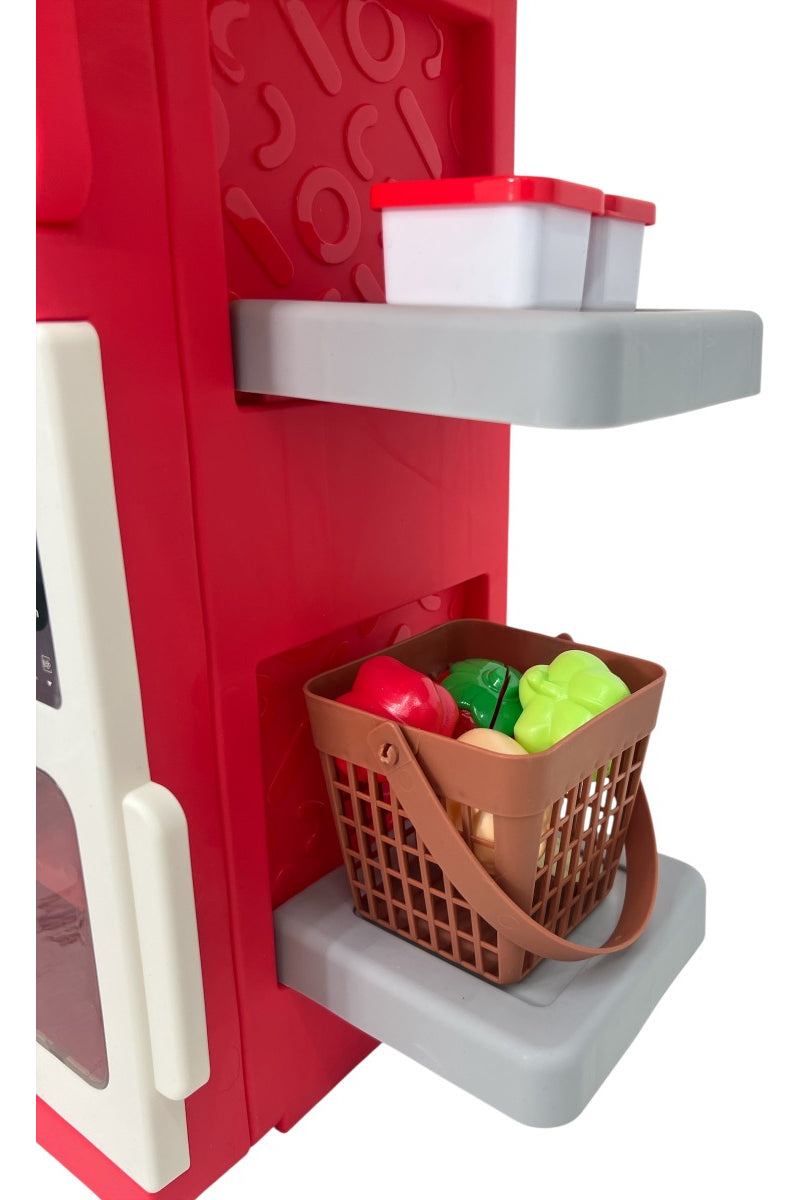 Cocina Infantil Marca Candy Toys Rosa Con 101 Piezas