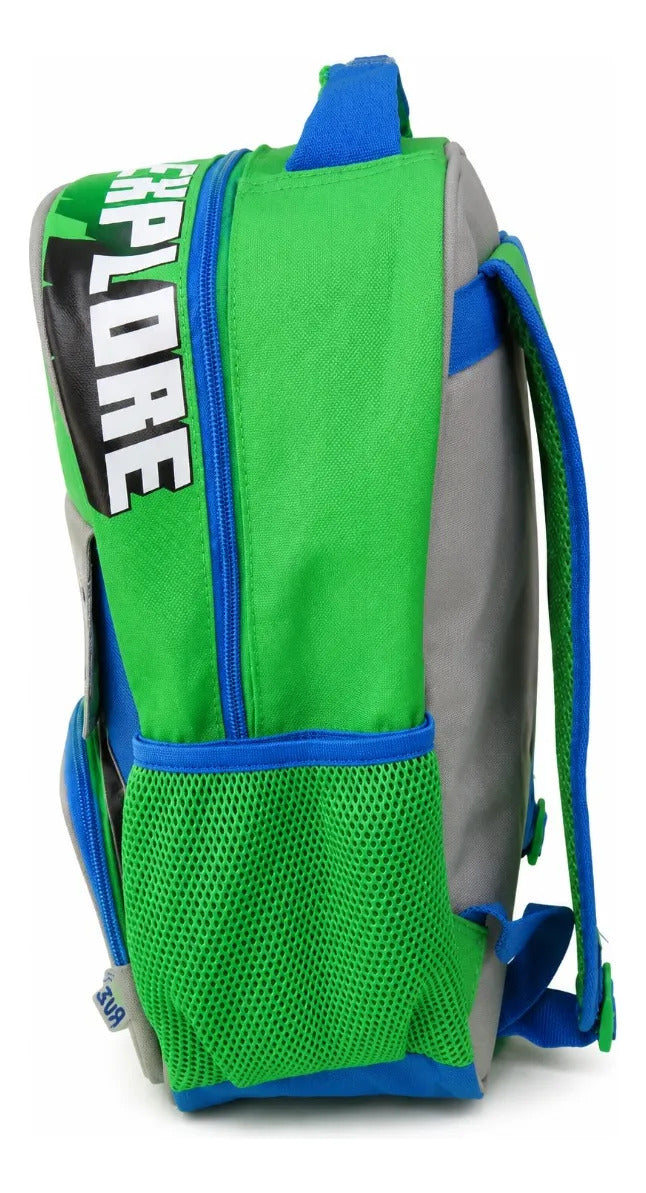 Mochila Escolar Minecraft Ruz Con Steve Alex Y Zombie