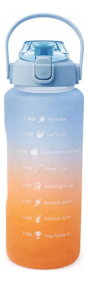 Vaso 2000ml Degradado Bpa Free Con Boquilla Y Stickers 3d