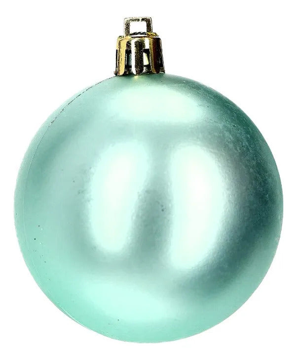 Set De Esferas Navideñas Lluvia Verde Menta Mixtas 30 Piezas