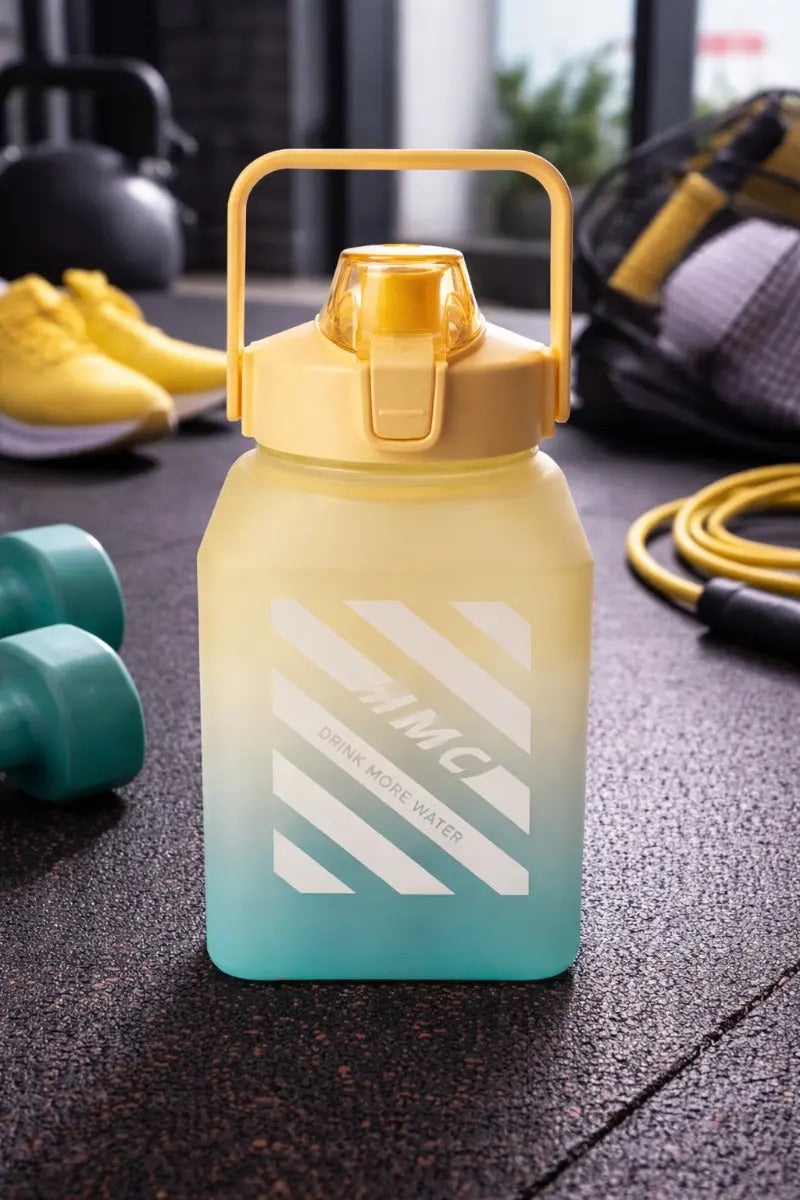 Vaso Grande 1.5 L Diseño Difuminado Con Popote Y Correa