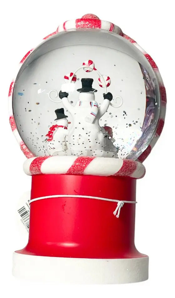 Lámpara Navideña Globo Con Muñecos De Nieve 21x13x8 Cm