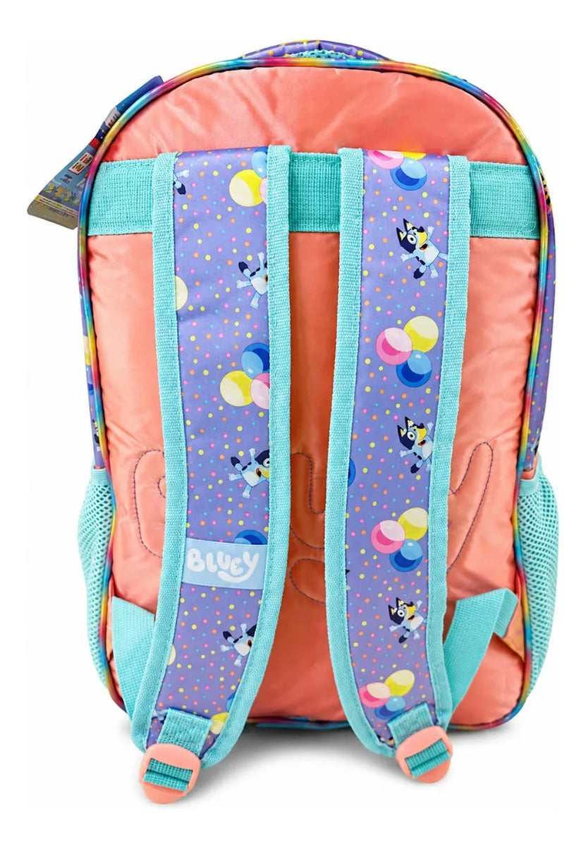 Set Mochila Primaria Bluey & Bingo Rosa Tornasol Tres Piezas