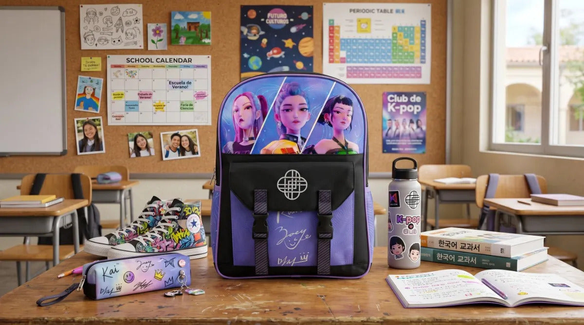 Mochila Escolar Ruz Las Guerreras K-pop Huntrix Morada