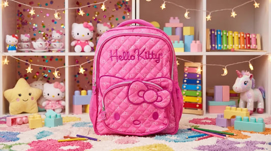 Mochila Primaria Hello Kitty Acolchonada Rosa Con Moños