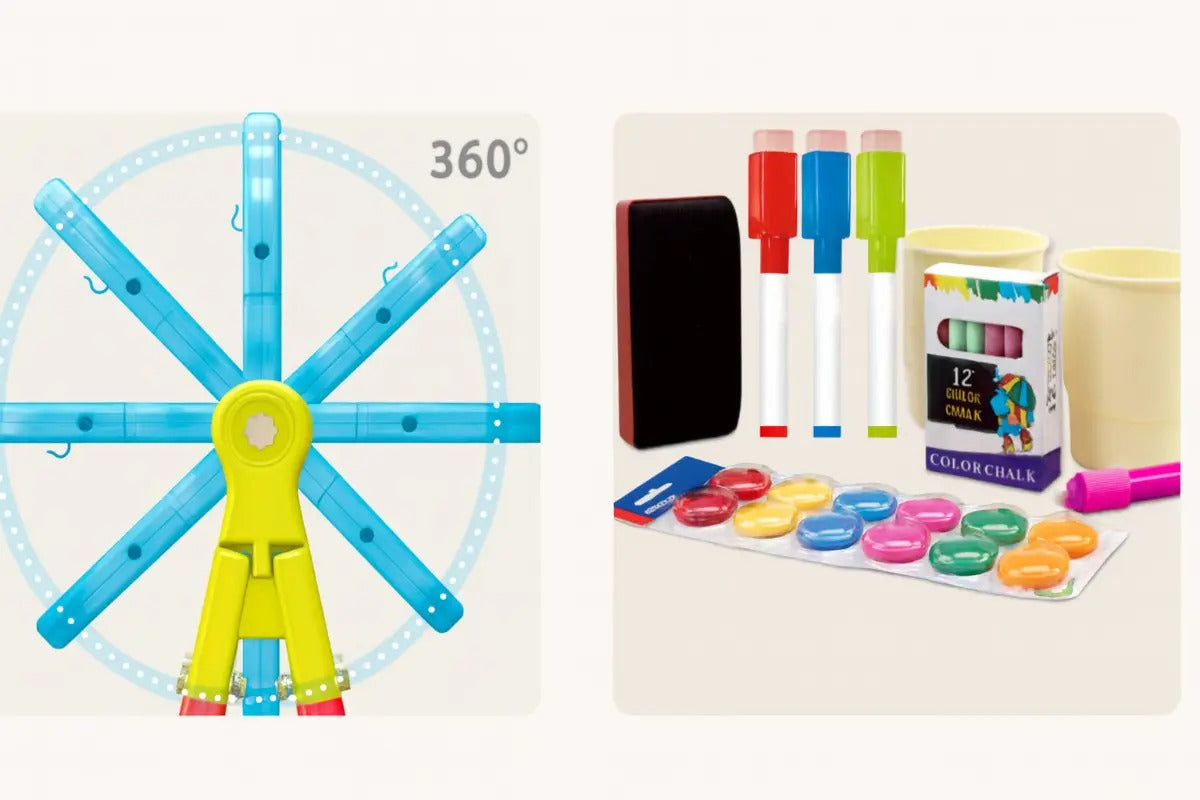 Pizarra 2 En 1 Infantil Con Accesorios 48 Piezas Candy Toys
