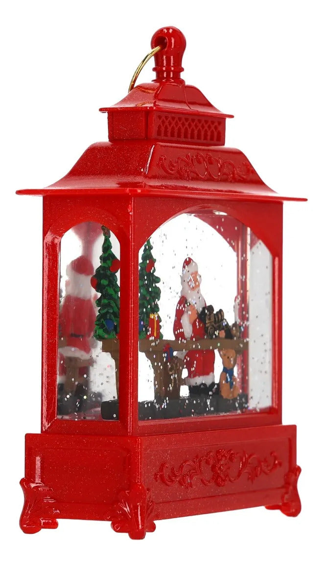 Lámpara Lluvia Navideña de Agua Santa con Glitter 22 cm