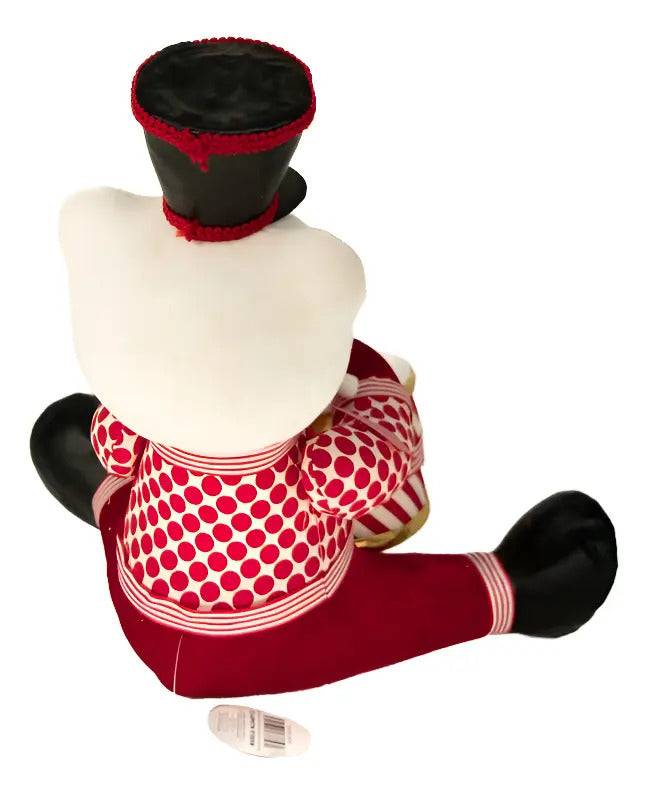 Muñeco Navideño Osito Tamborilero De Terciopelo 32x22x33