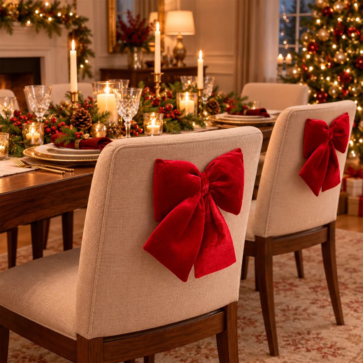 Moño Navideño Rojo Vino Con Aro Metálico Para Colgar 25 Cm