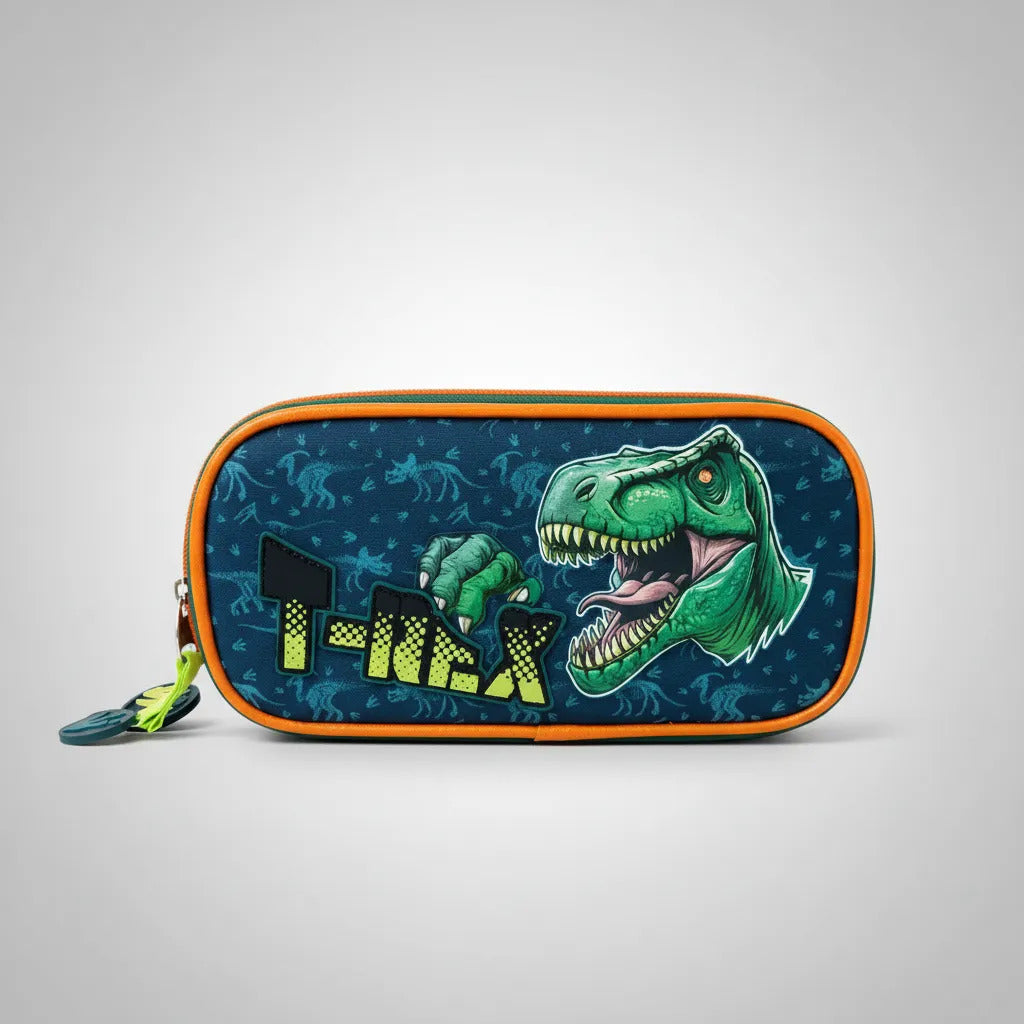 Lapicera Lluvia T Rex Con Luz Y Compartimiento Organizador