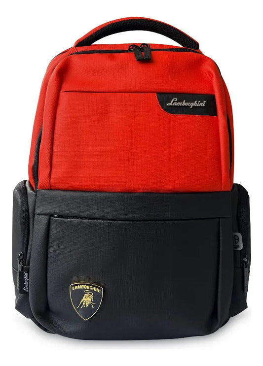 Mochila Juvenil American Bags Roja Lamborghini Tipo Vinipiel
