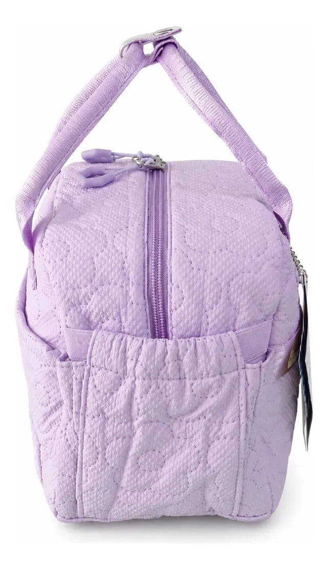 Lonchera Térmica Lluvia Lila Con Diseño Floral En Relieve