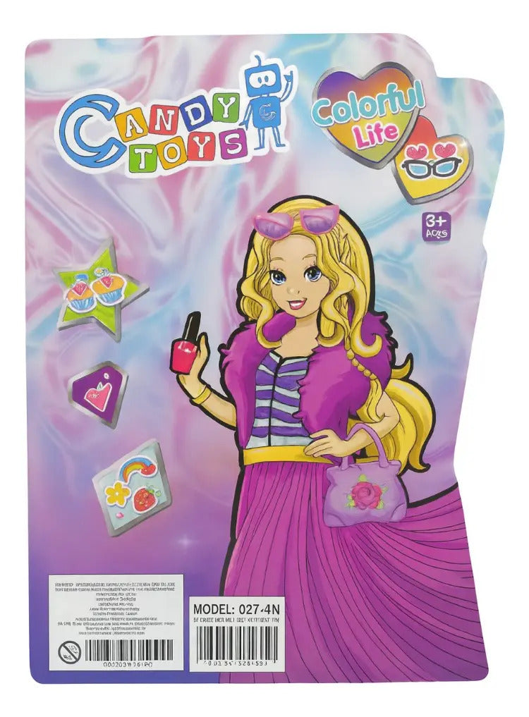 Muñeca Articulada Candy Toys Lucky Con 5 Accesorios